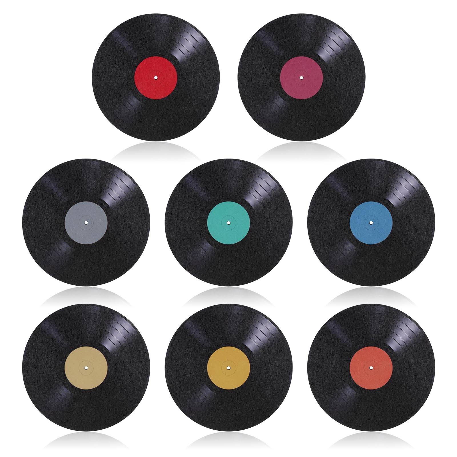 8 Pcs Vinyl Record Wall Decals – 9″ Flat Stickers for Wall Decor, Wall Decals…