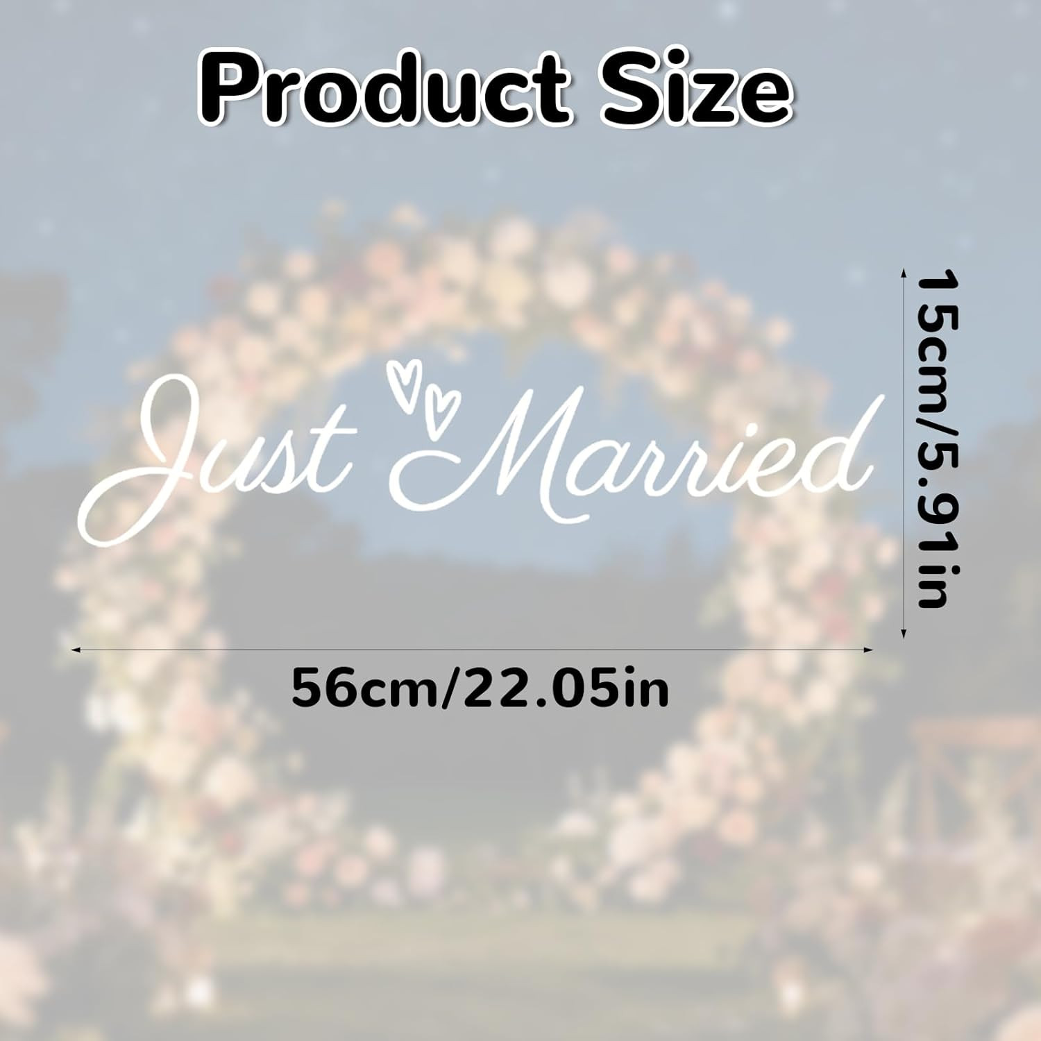 Just Married Car Sticker, Vinyl PVC White Wedding Bumper Sticker Graceful Weddin