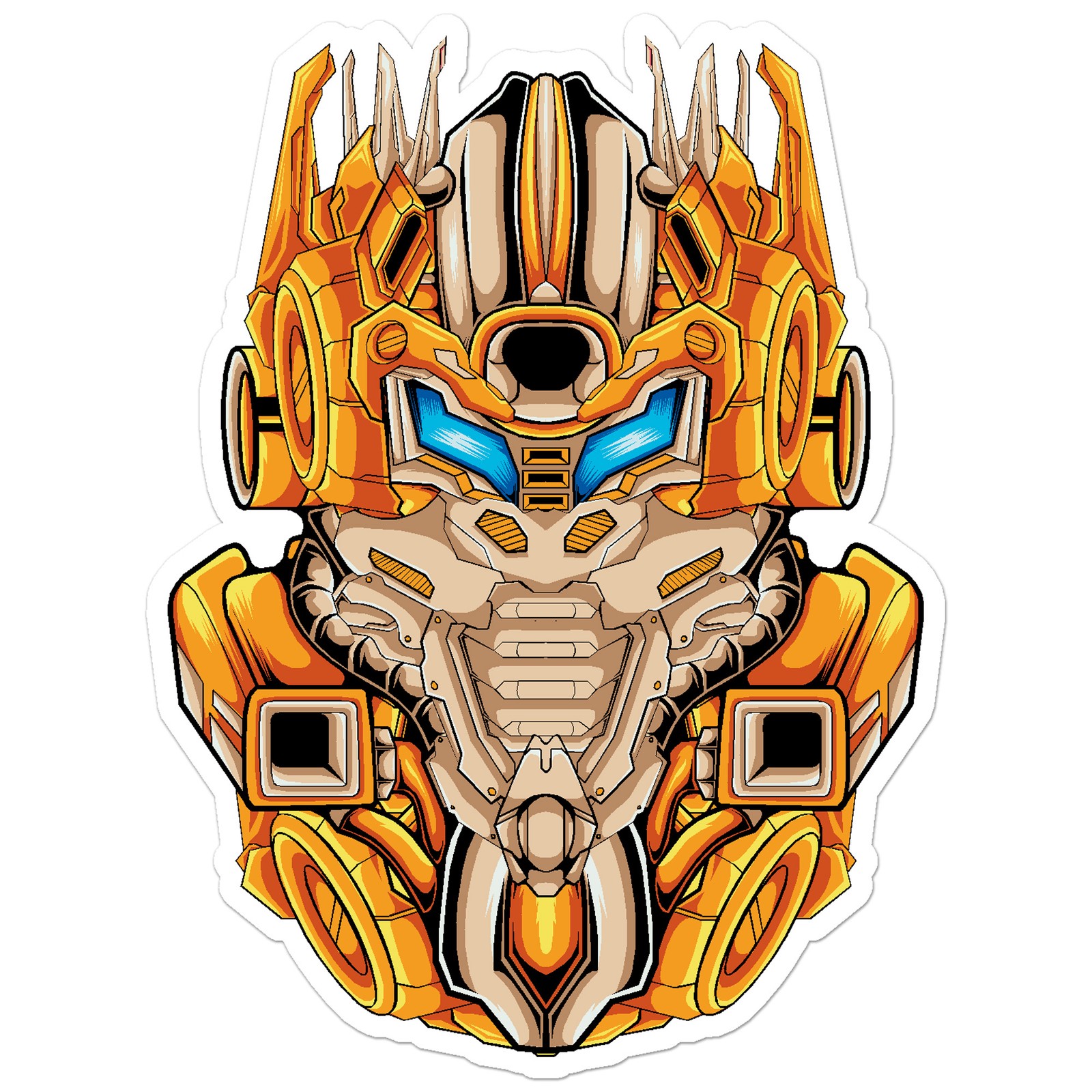 Asian Mech Fighter – Vinyl Decal Sticker – Car Window Laptop – ebn8214