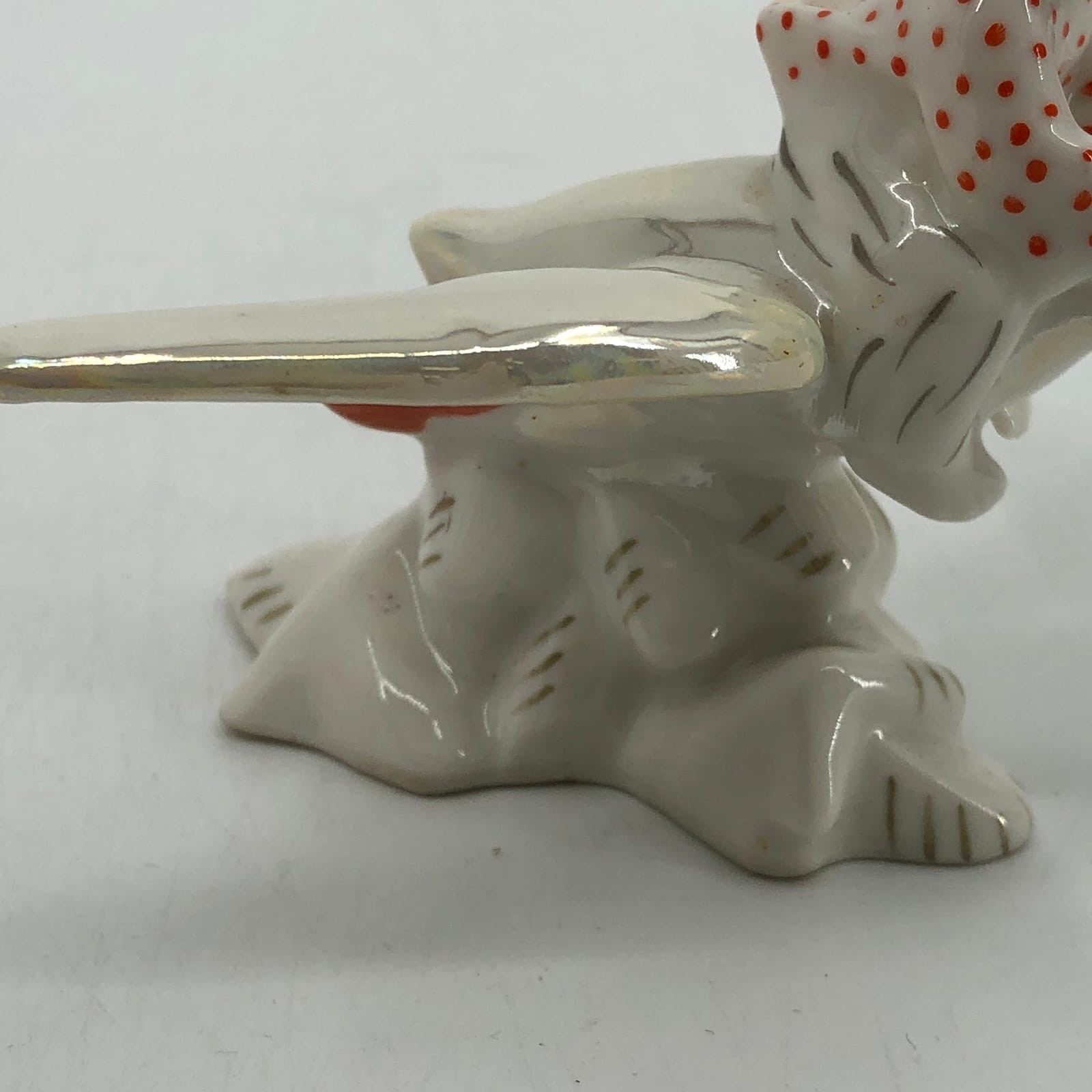 Classic White and Orange Vintage Glass Goose | Ideal for Any Occasion