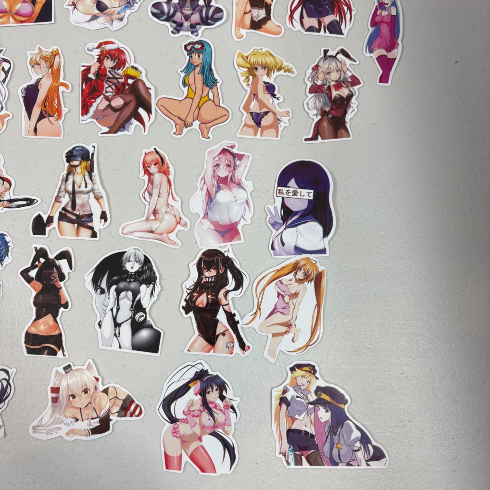Lot of 26 Waifu Adult Girl Manga Pin Up Anime Bikini Unused Stickers Blank Back