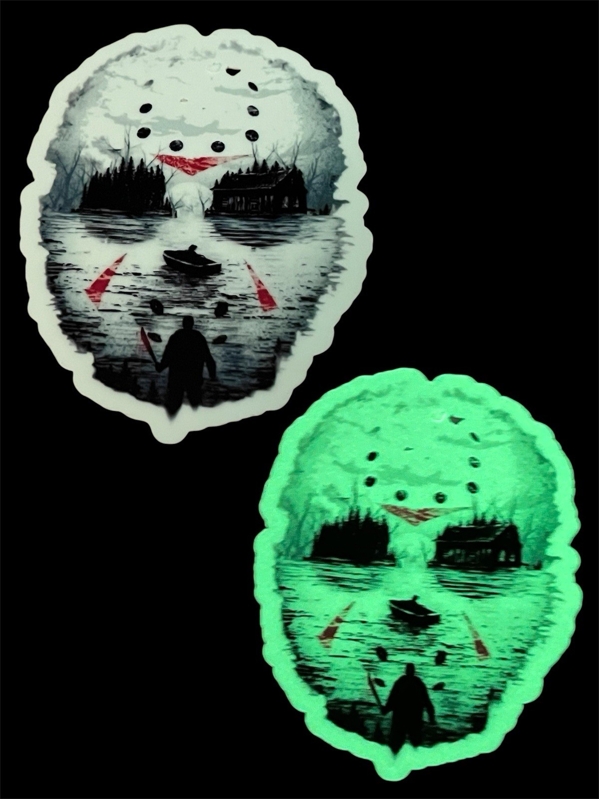 Jason Voorhees Mask Friday the 13th Horror glow-in-the-dark 3 Inch Vinyl Sticker