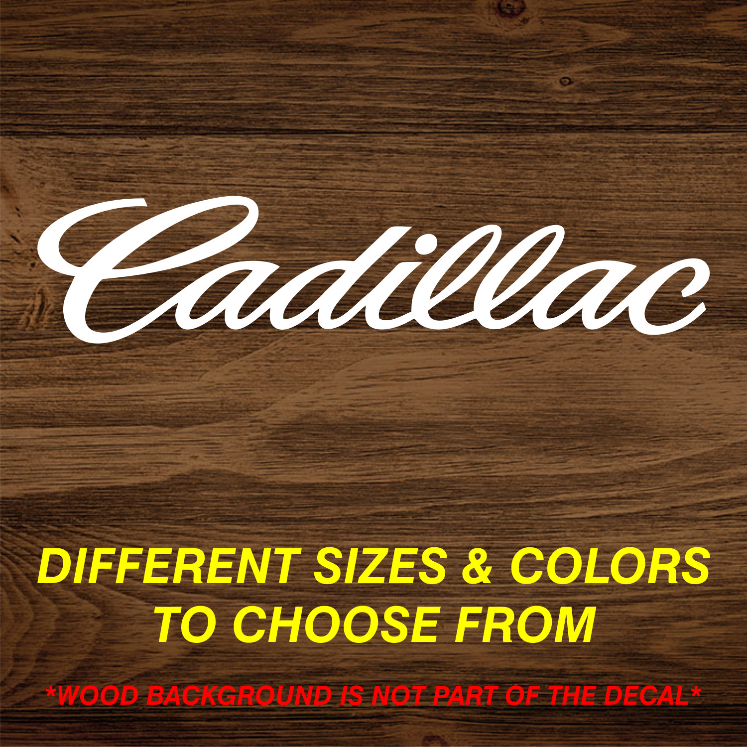 Cadillac Script Vinyl Decal Sticker Many Sizes Colors Free Shipping