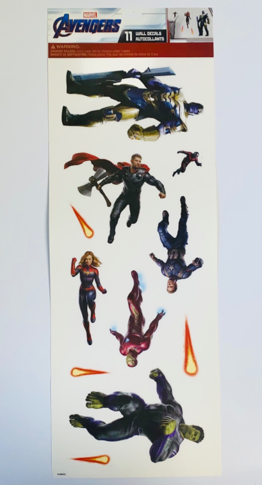 Marvel AVENGERS 11 Sticker Wall Decals CAPTAIN AMERICA Marvel IRON MAN Hulk THOR