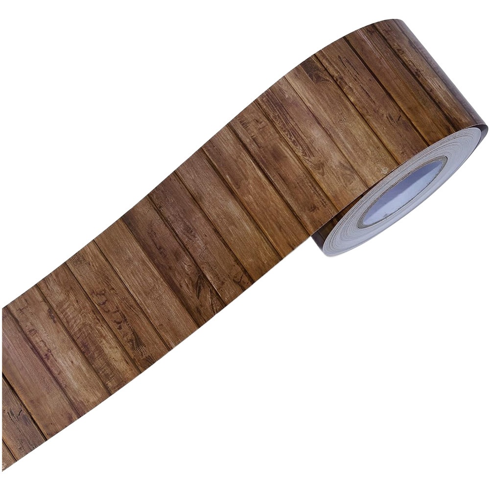 Wood Grain Bulletin Board Edge Sticker 10M x 5.5cm Coated Paper Material