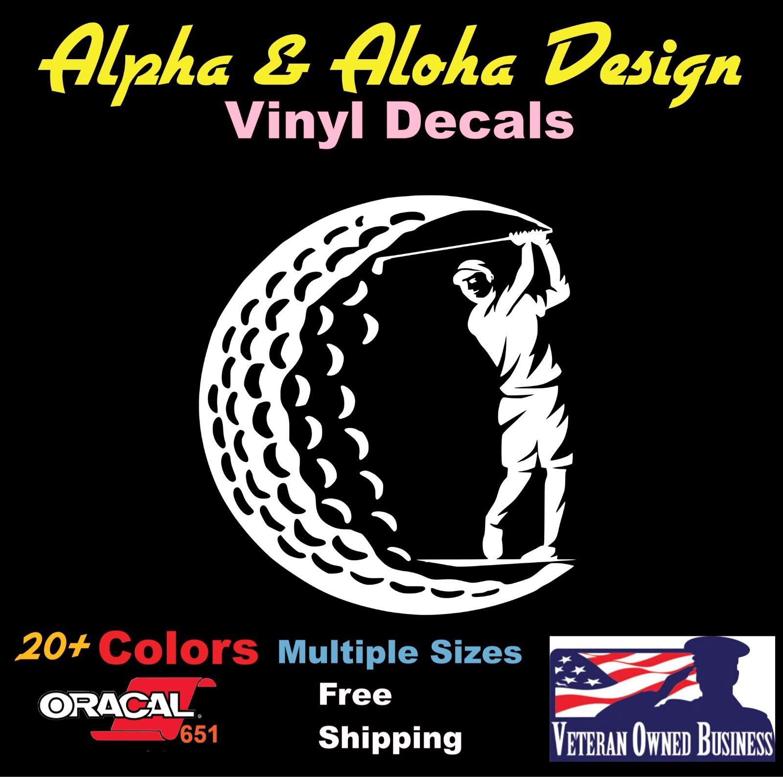 Male Golfer Vinyl Decal Golf Player Car Window Laptop Sticker