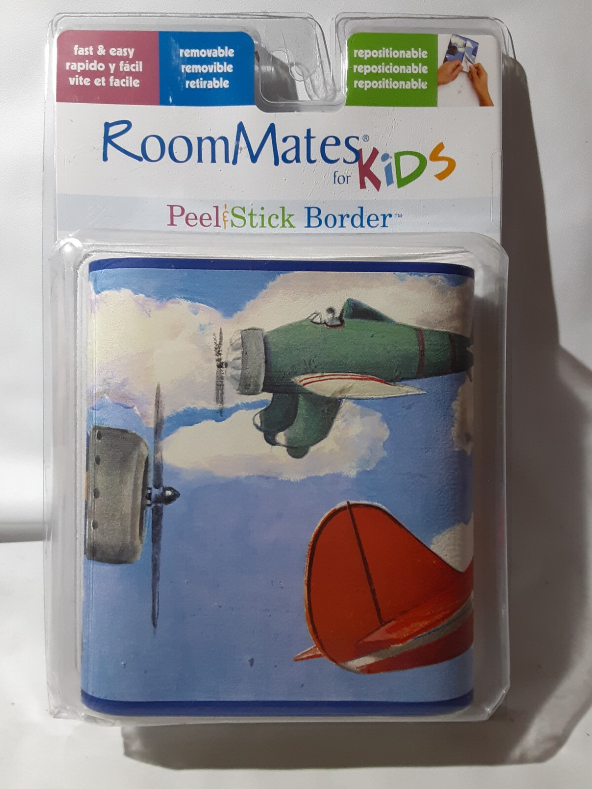 NEW RoomMates for Kids Airplanes Planes Vinyl Removable Peel Stick Border 5″x15′