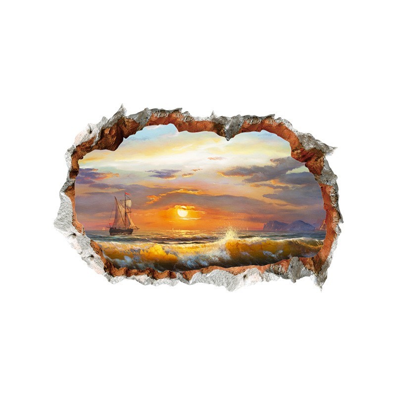 Wall Sticker Waterproof Beach Craft Art DIY Decals Decorative Gifts Holes