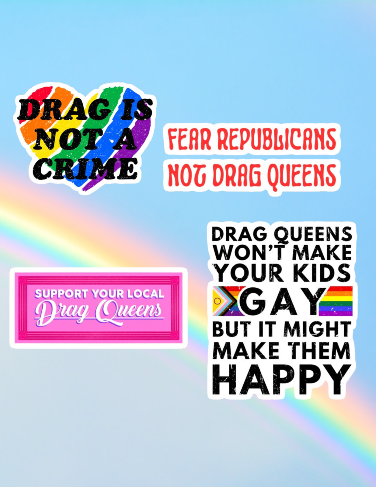 Drag Queen 4pc Sticker Pack
