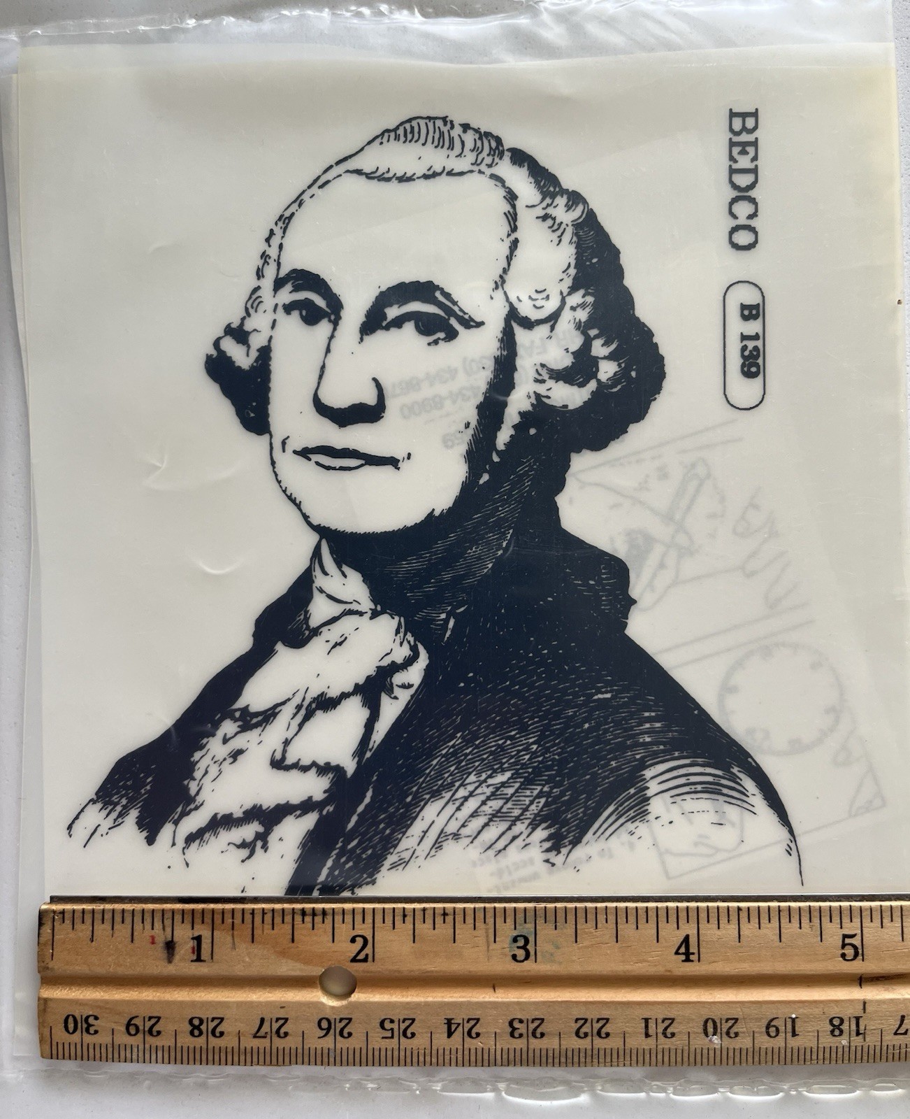 BEDCO B139 George Washington Transfer ~4-11/16” x 5 3/8” x 3” CP223 NOS
