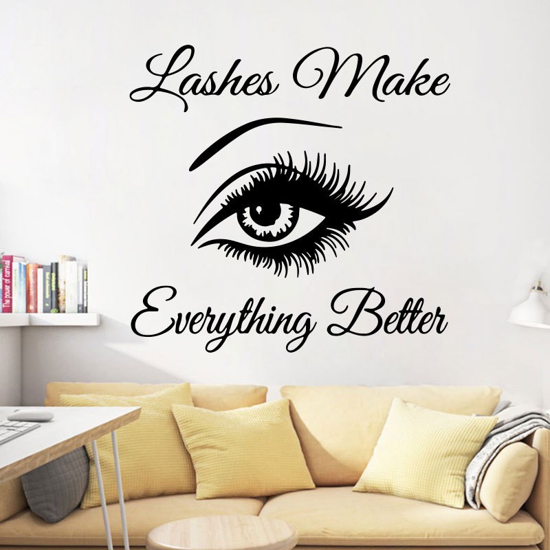 Removable Lashes Eye Quote DIY PVC Wall Sticker Home Decal Mural Room Decor AU