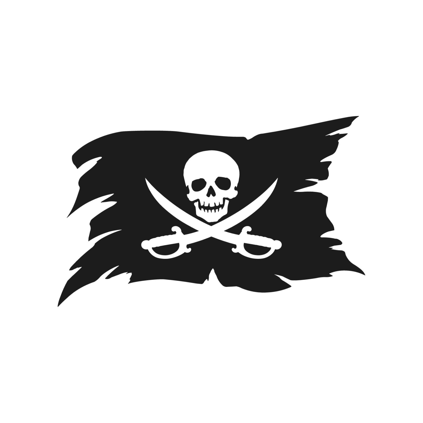Crossed Pirate Swords Skull Flag Cutlass Vinyl Decal Jolly Roger Car Sticker