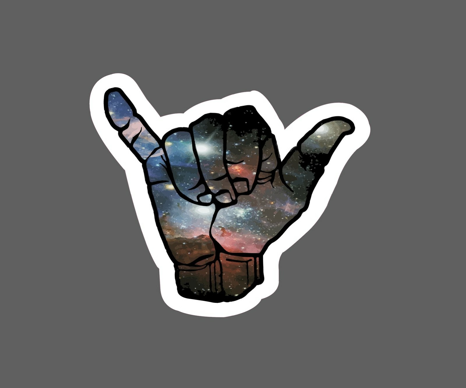 Hang Loose Sticker Galaxy Waterproof – Buy Any 4 For $1.75 Each Storewide!