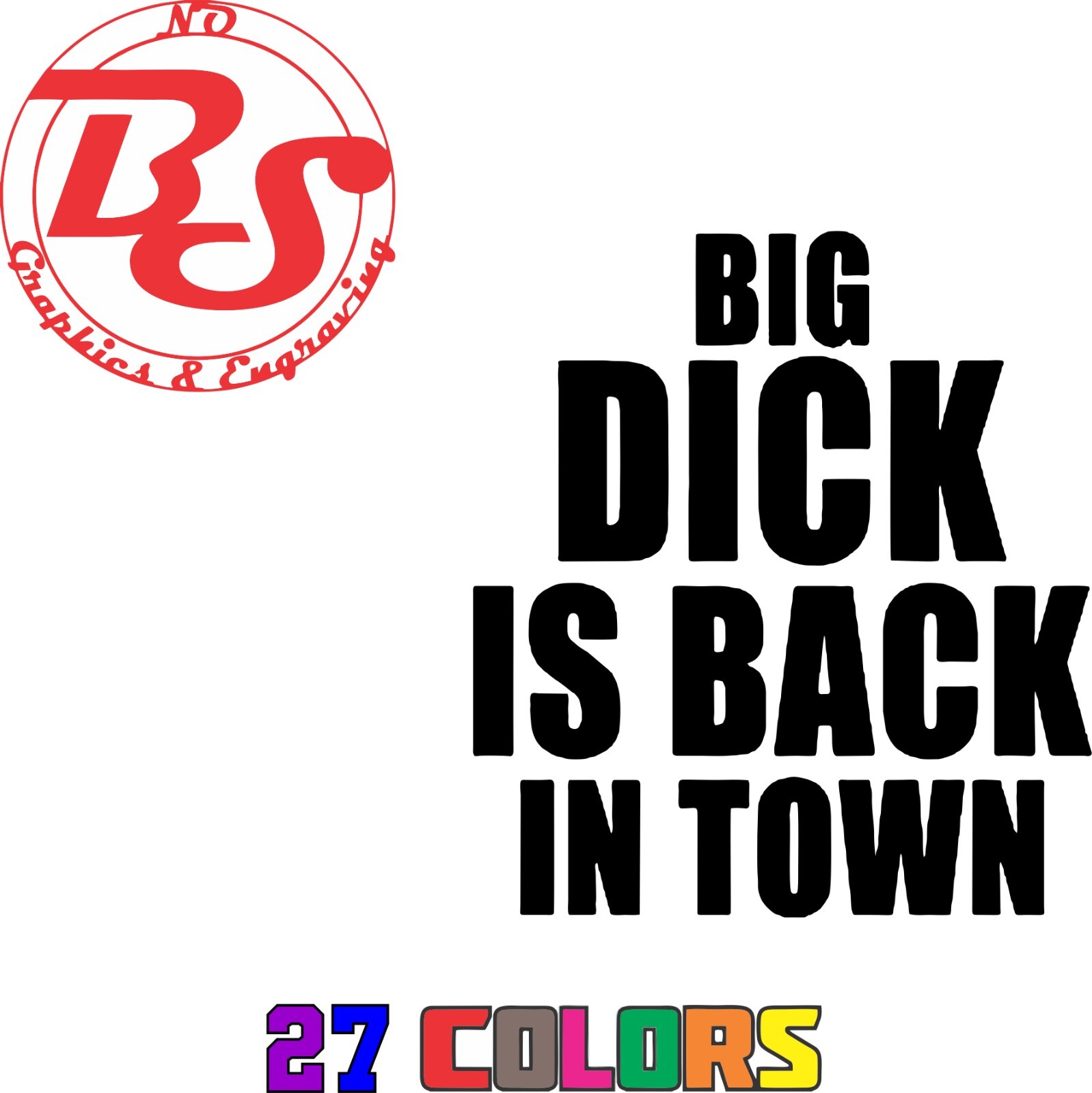 6″ Big Dick is Back in Town Decal Offensive Funny Adult JDM Car Truck Meme noBS