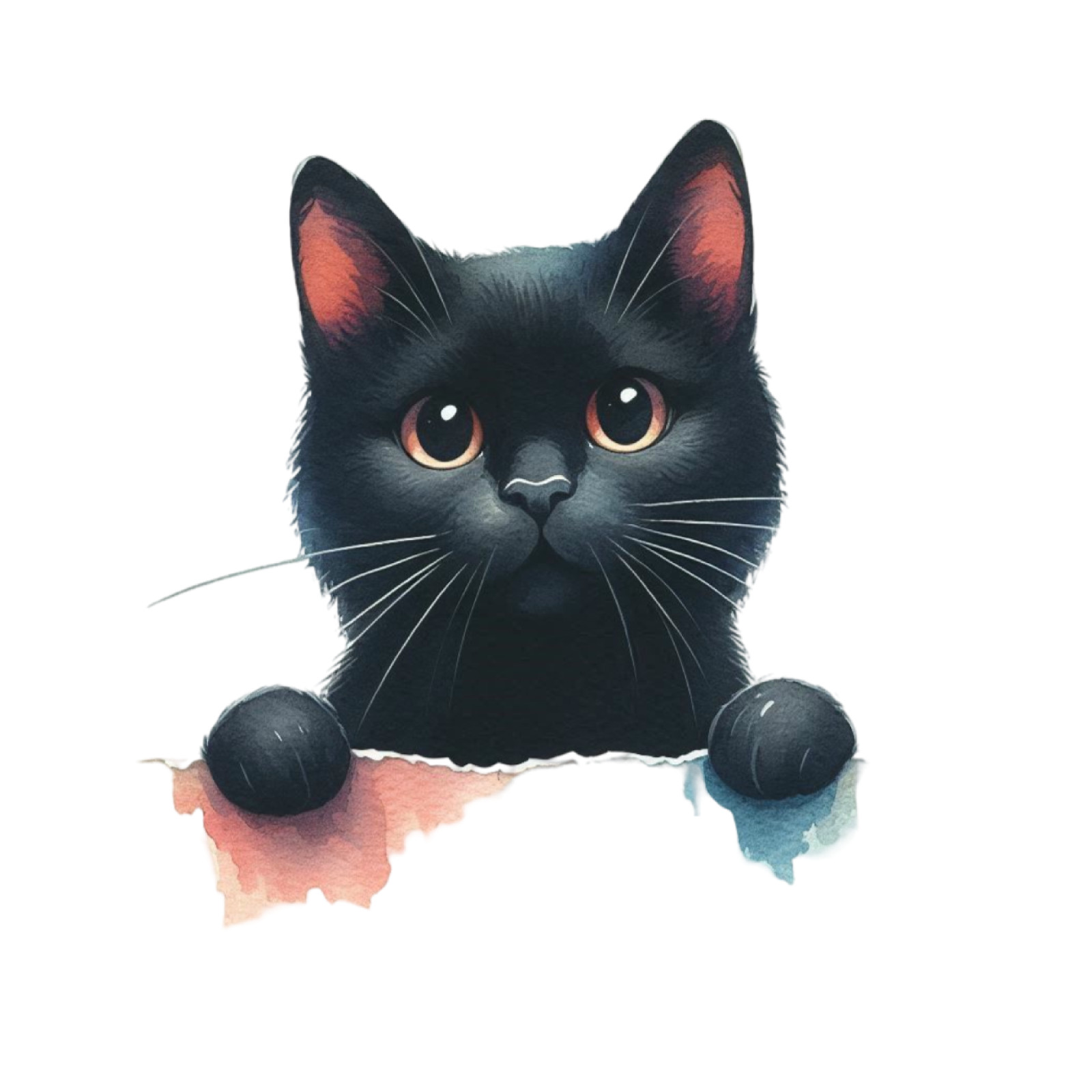 Black Cat Looking Wall Decal Sticker 18X18cm Tall