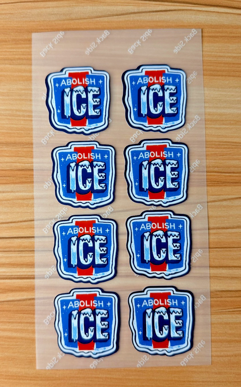 ABOLISH ICE Waterproof Stickers 8 pk Decals Car Bumper Laptop Gas Pump 1.5″