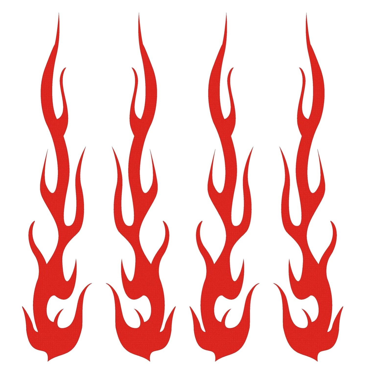 Versatile Reflective Fire Flames Decals – 4 Pack for Helmets, Trucks, and More
