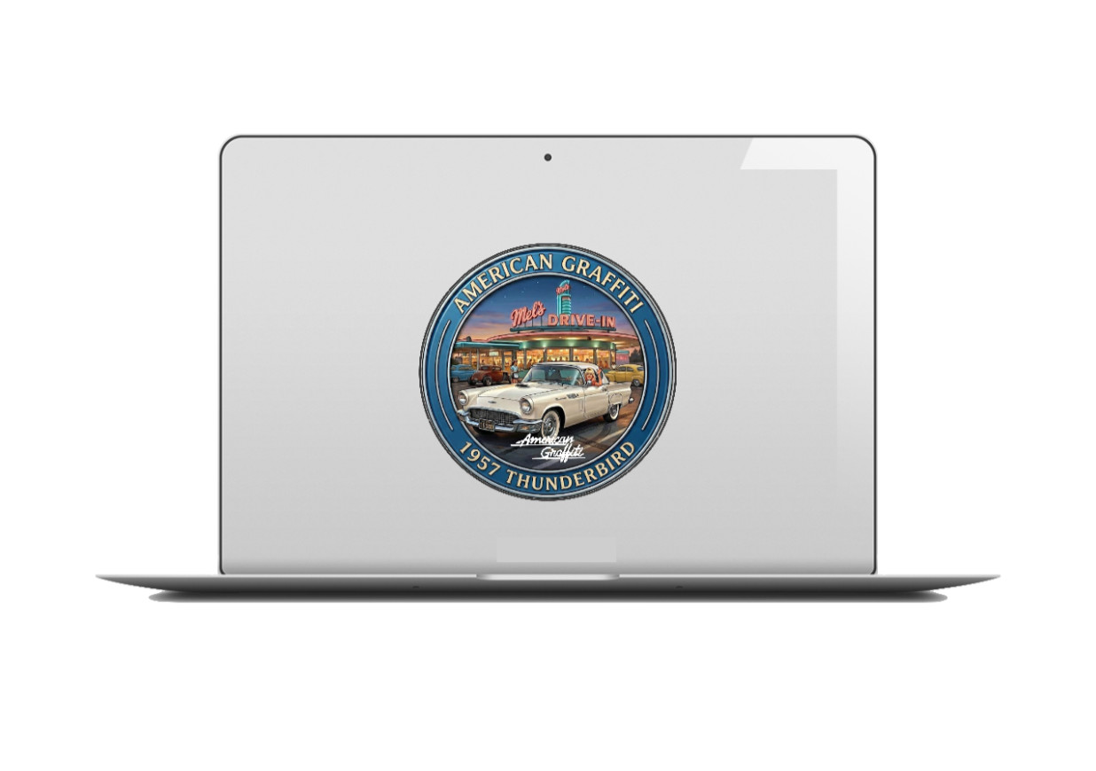 Car Classics – American Graffiti ’55 Thunderbird 4″ Handmade Vinyl Decal Cooler