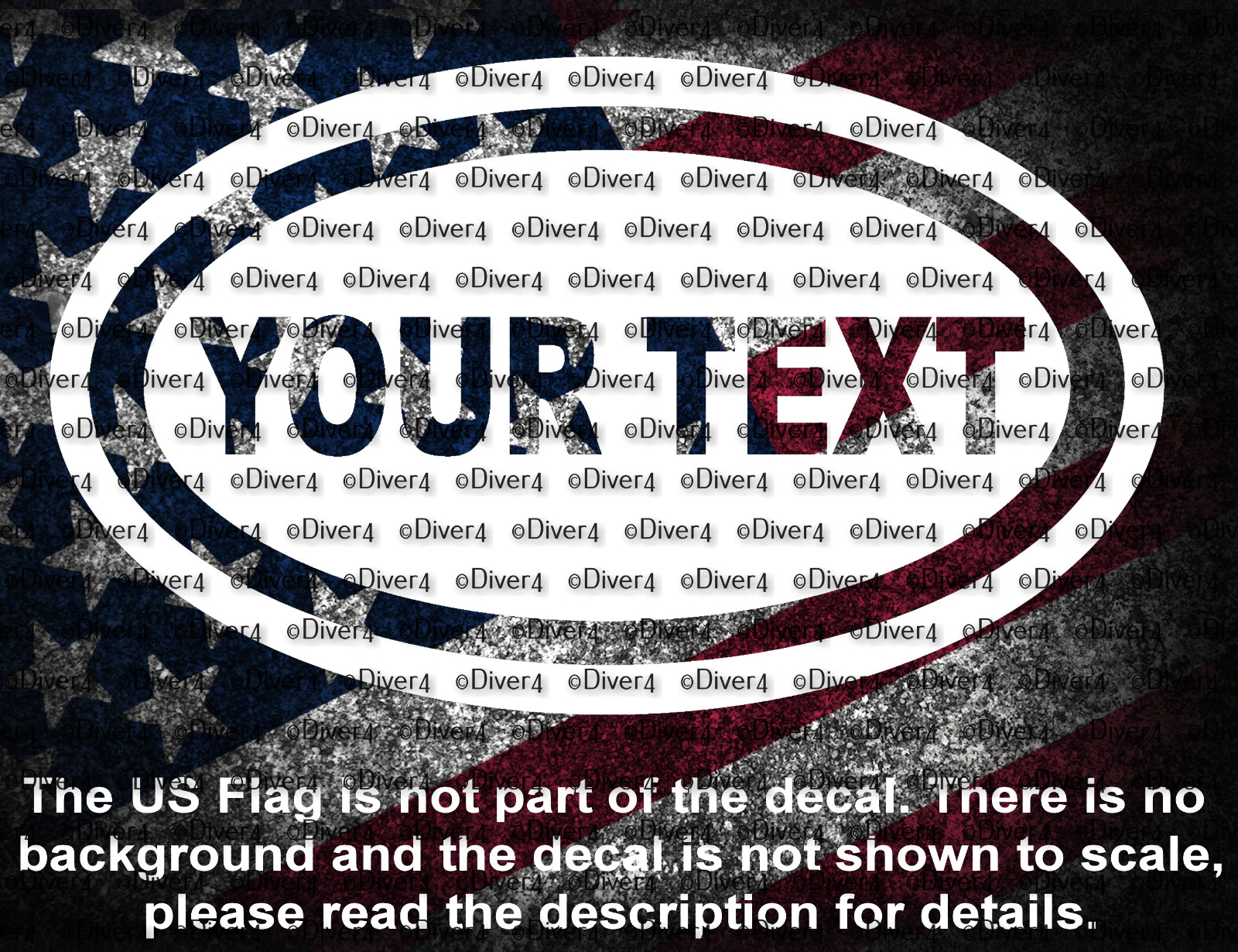 Oval Custom Text Vinyl Decal USA Made US Seller