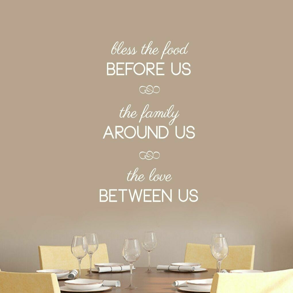 Bless The Food Before Us Wall Decal – Family Quotes Kitchen Dining Room Decals