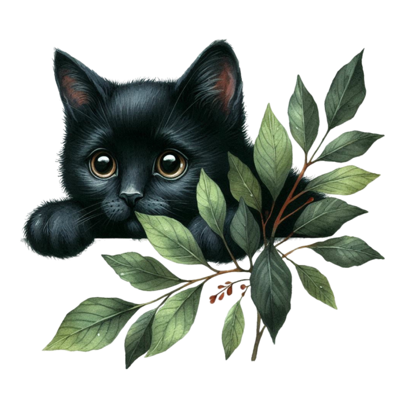Black Cat Looking Wall Decal Sticker 18X18cm Tall