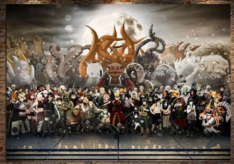 Naruto Poster Cotton Canvas Unframed Wall Art Shippuden Manga Decoration