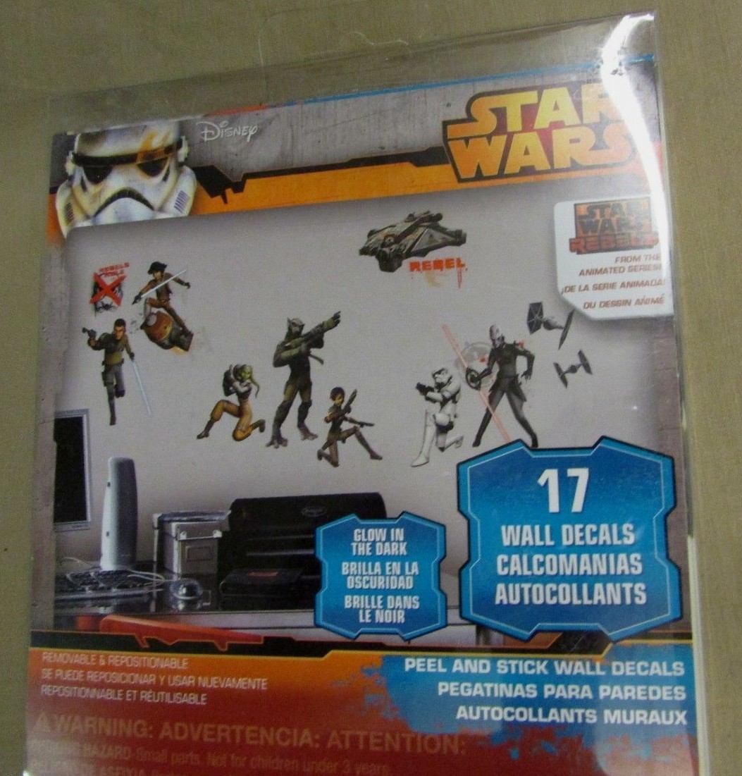 Star Wars Rebels 17pc Removable & Repositionable Wall Decals~Glow In The Dark