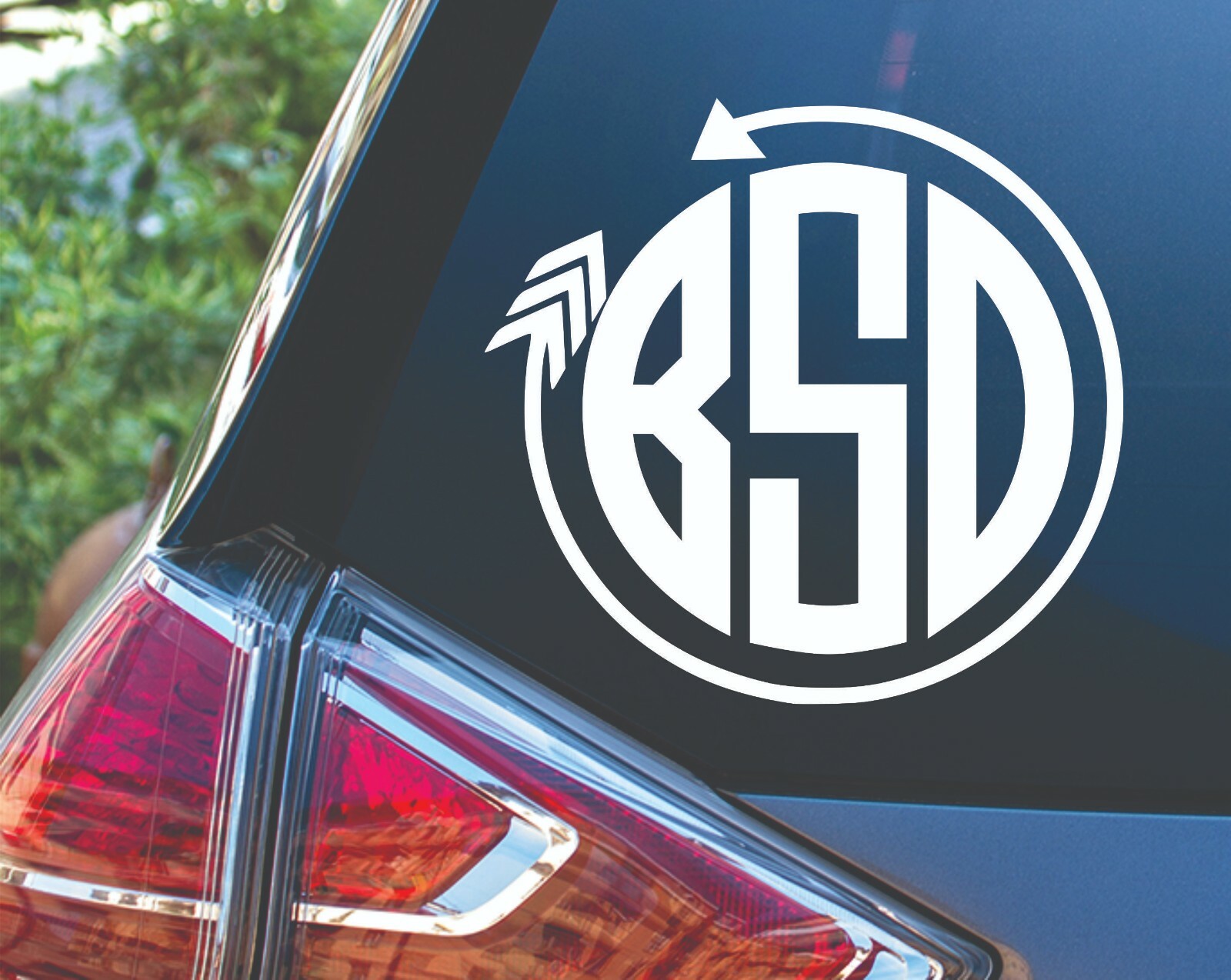 Personalized Circle Arrow Monogram Decal Sticker for Tumbler Car Window
