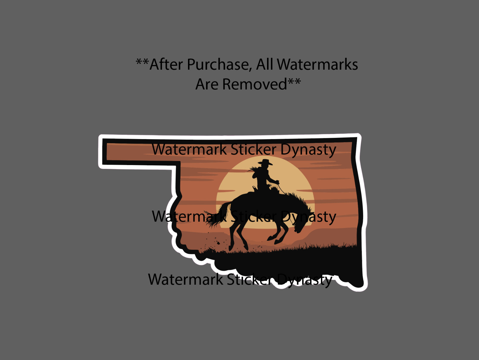 Oklahoma Cowboy Sticker Waterproof Decal Western Country Ranch State Gift NEW