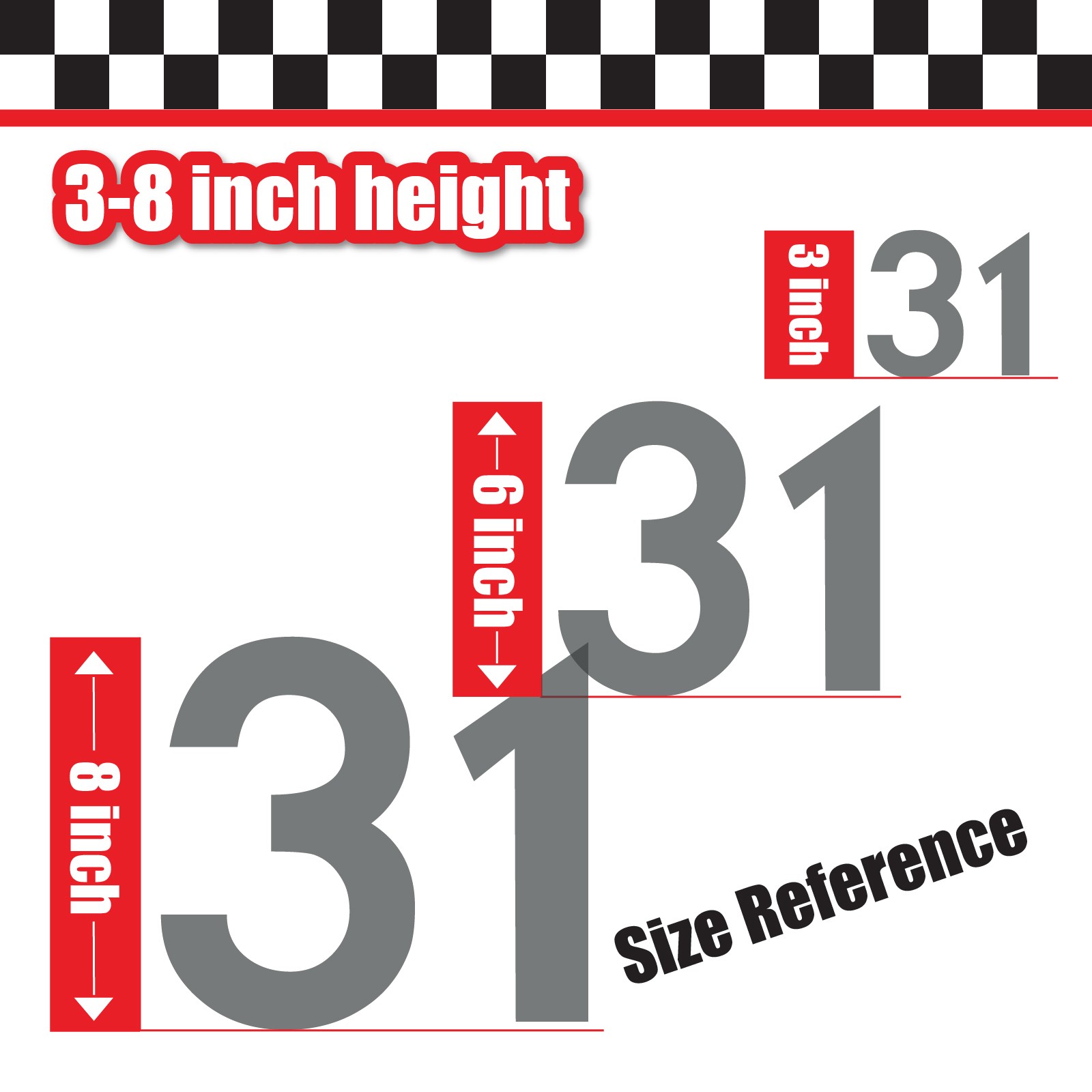 3x 3 Digit Custom Single Number Stickers Decal Locker Door Mailbox NO Movement