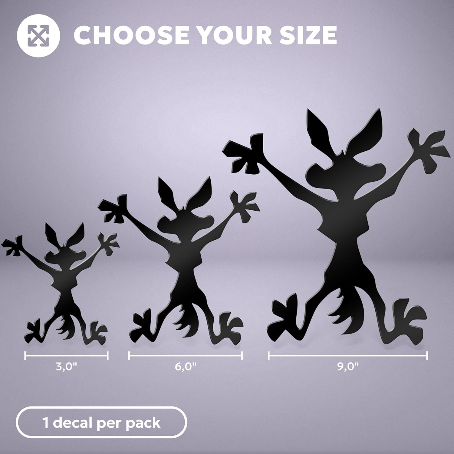 Wile E Coyote Crash Decal Sticker – Funny Vinyl Dent Cover for Cars (Various Siz