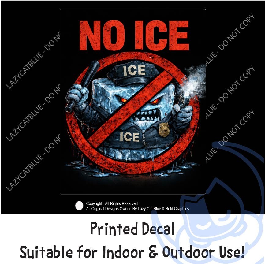 NO ICE Decal Sticker Anti Immigration Enforcement Protest US Rights MAGA Trump