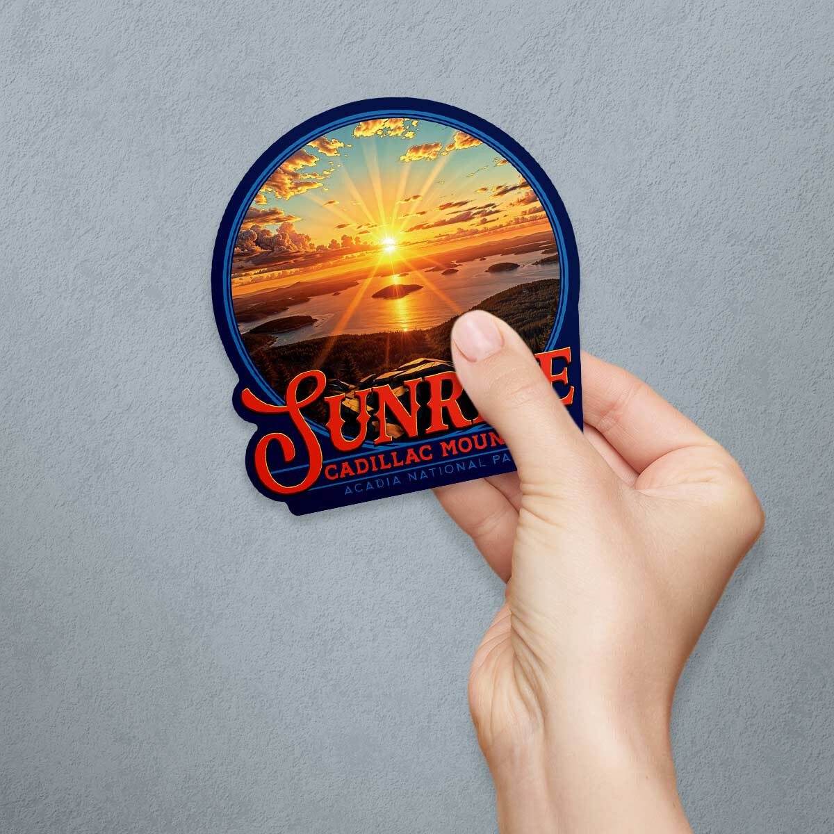 Cadillac Mountain Sunrise Acadia National Park Die Cut Sticker
