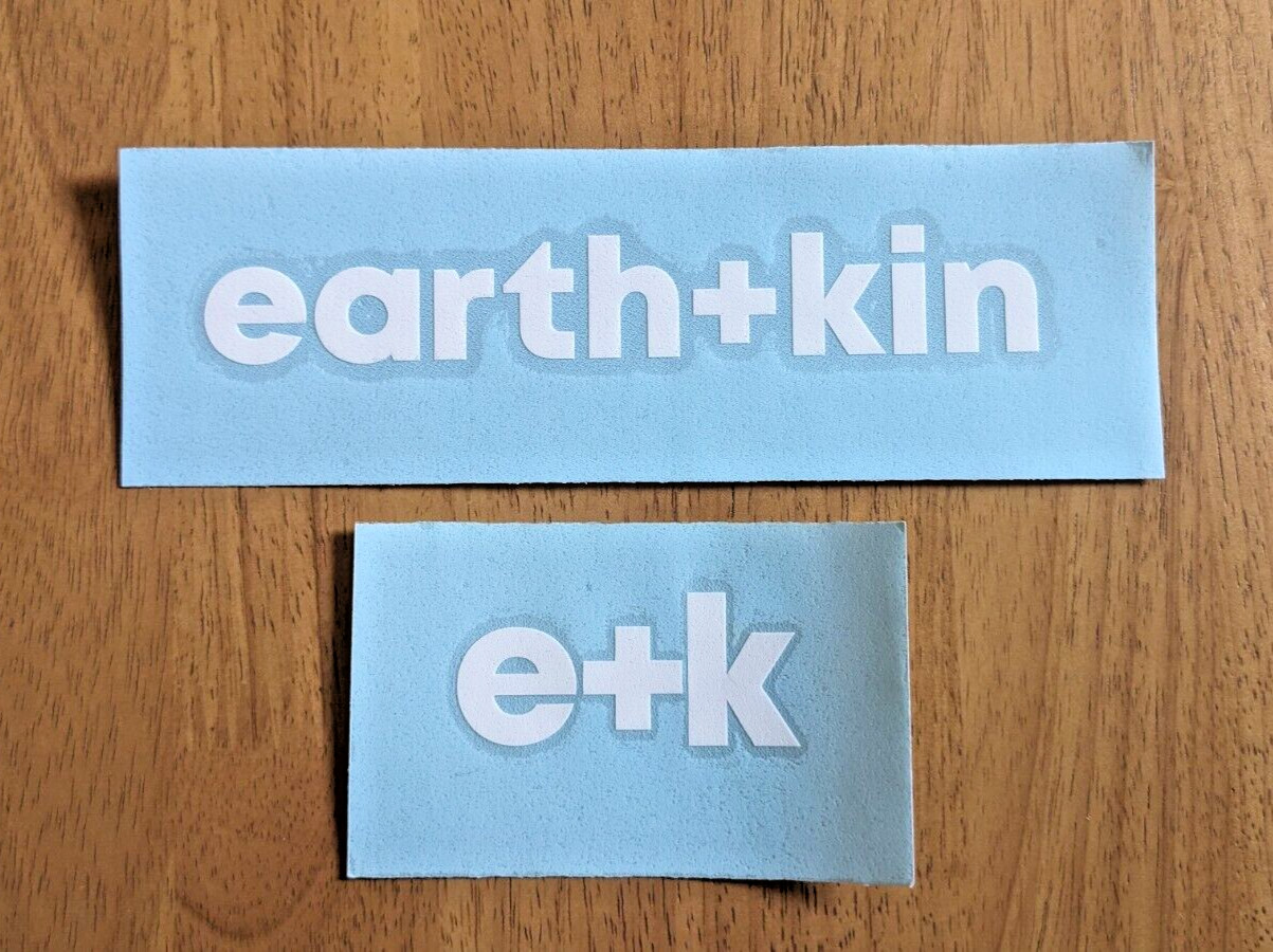 Earth + Kin Logo (2) Stickers Decal outdoor adventure E+K sustainability recycle