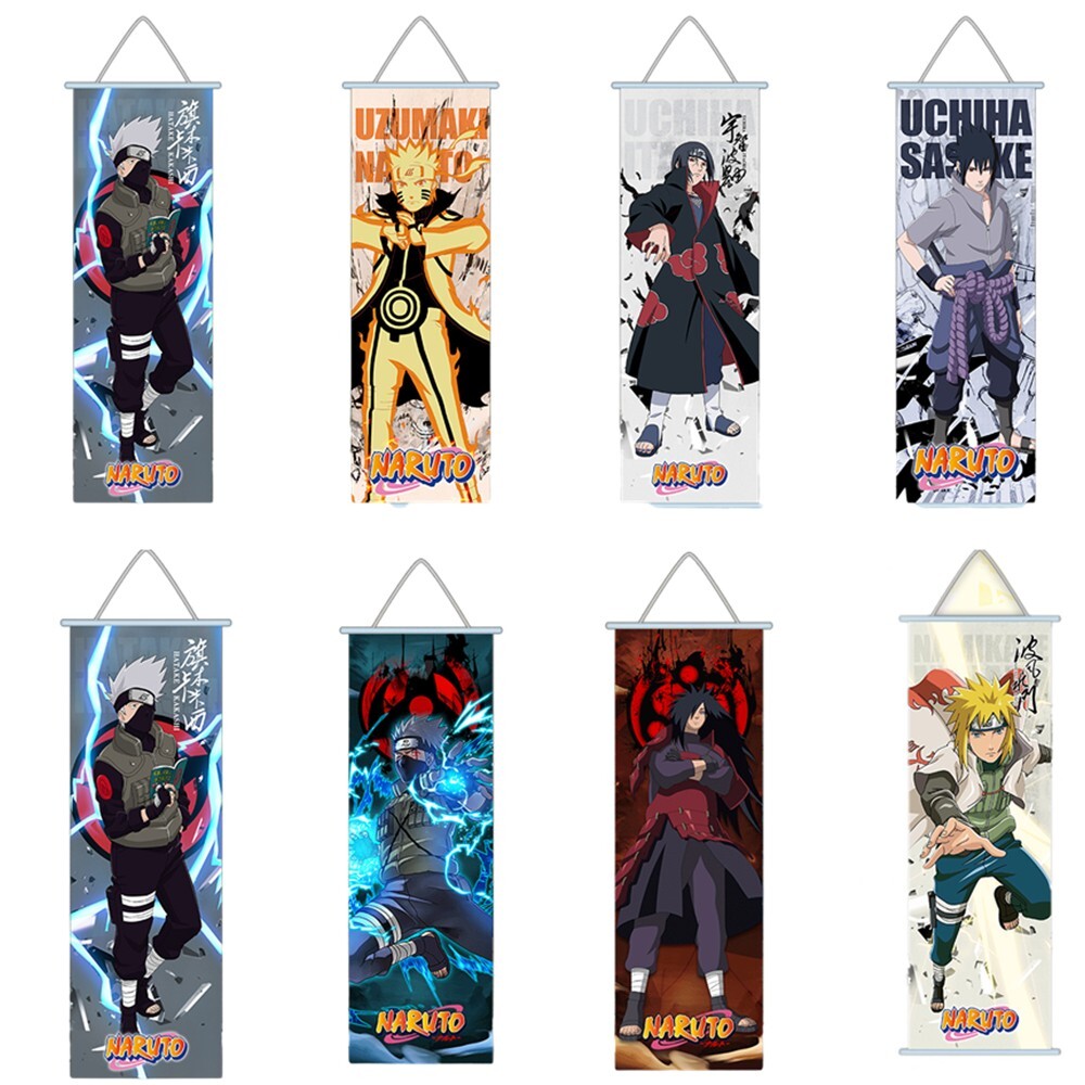 Naruto Canvas Print With Rolling Frame 70×30cm Itachi Kakashi Minato