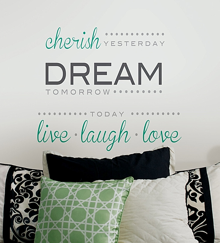 WALLPOPS CHERISH DREAM LIVE LAUGH LOVE WALL DECOR INSPIRATIONAL PEEL STICK 14pc