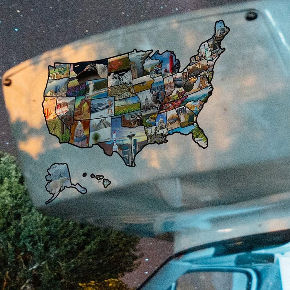 Sticker, 50 States Travel Map Theme for RV, 23.6″ x 15.7″