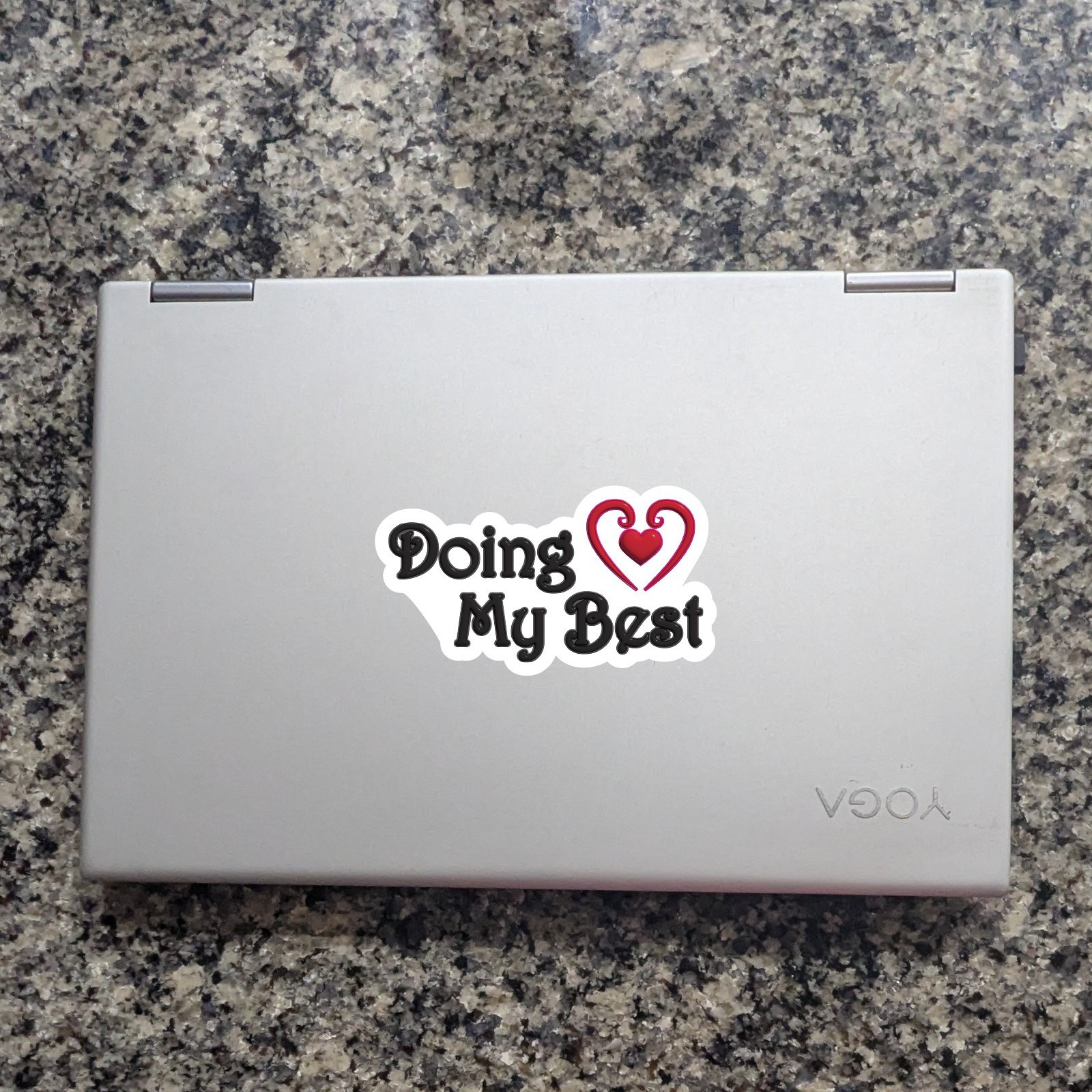 Doing My Best Vinyl Sticker Motivational Quote Heart Sticker Cute Positive Decal