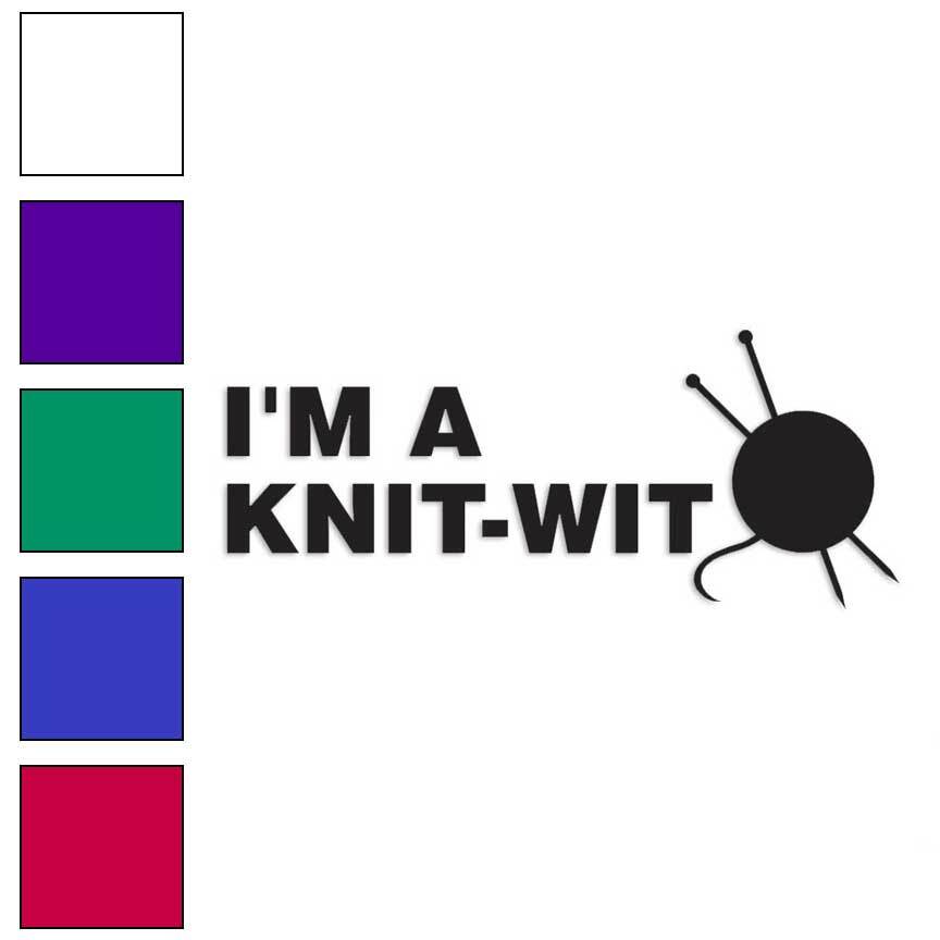 Knit Wit Yarn Craft, Vinyl Decal Sticker, Multiple Colors & Sizes #2566