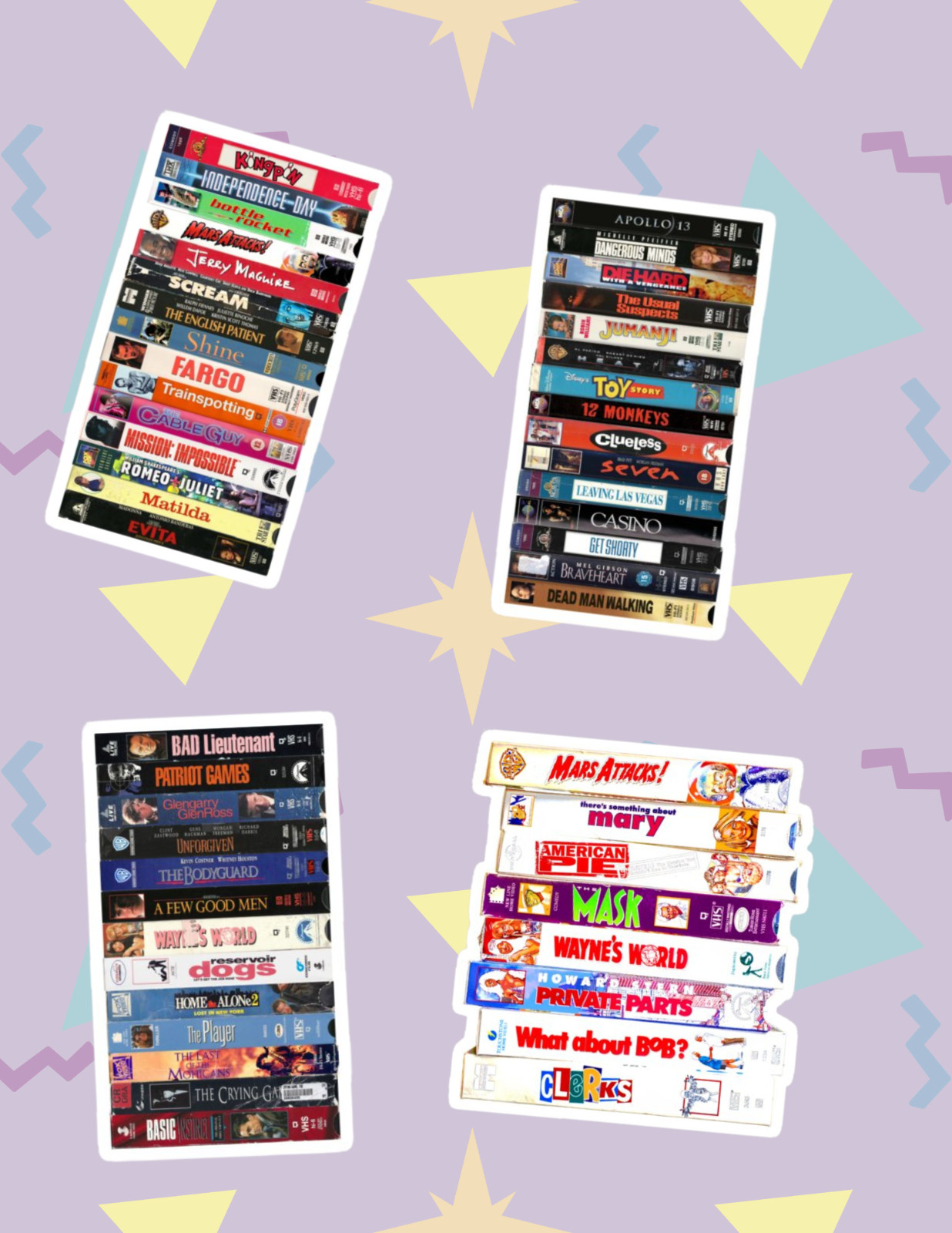 90’s VHS Retro 4pc Sticker Pack