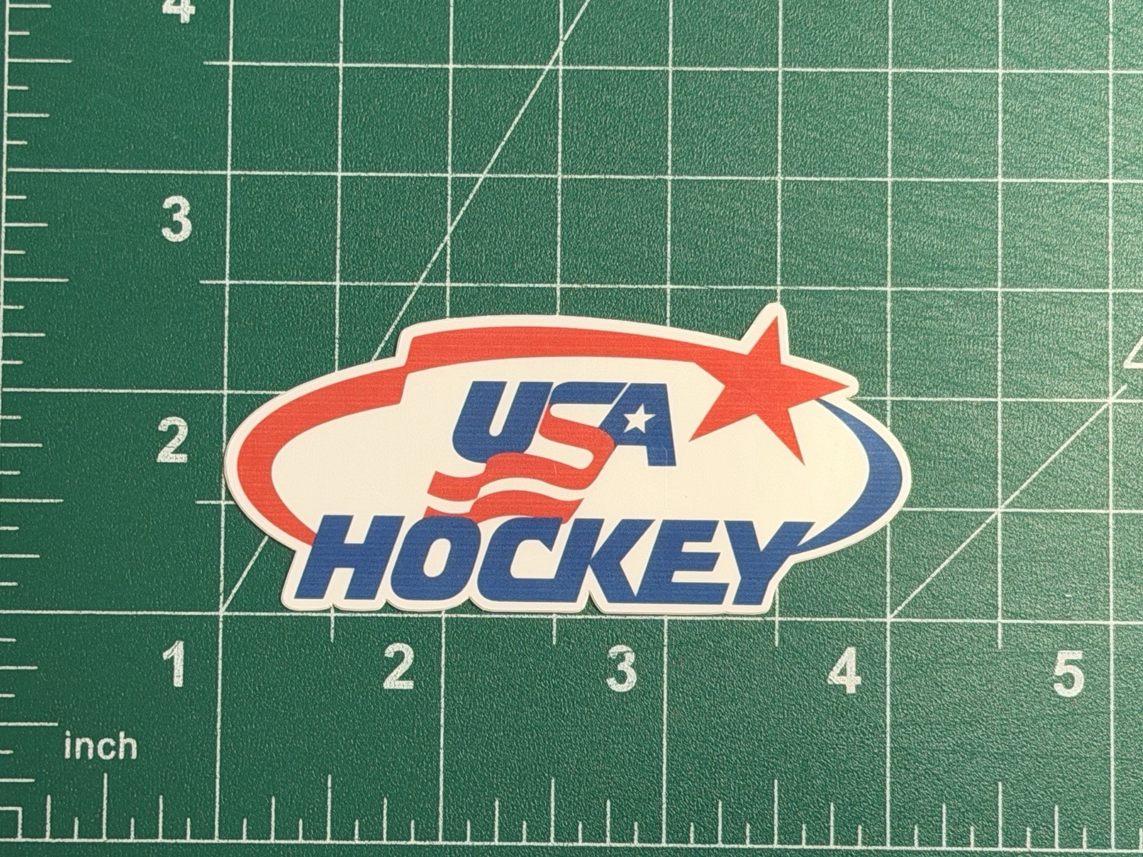 Team USA Hockey Logo – Laminated Vinyl Sticker – 4″x1.5″ GOLD MEDAL
