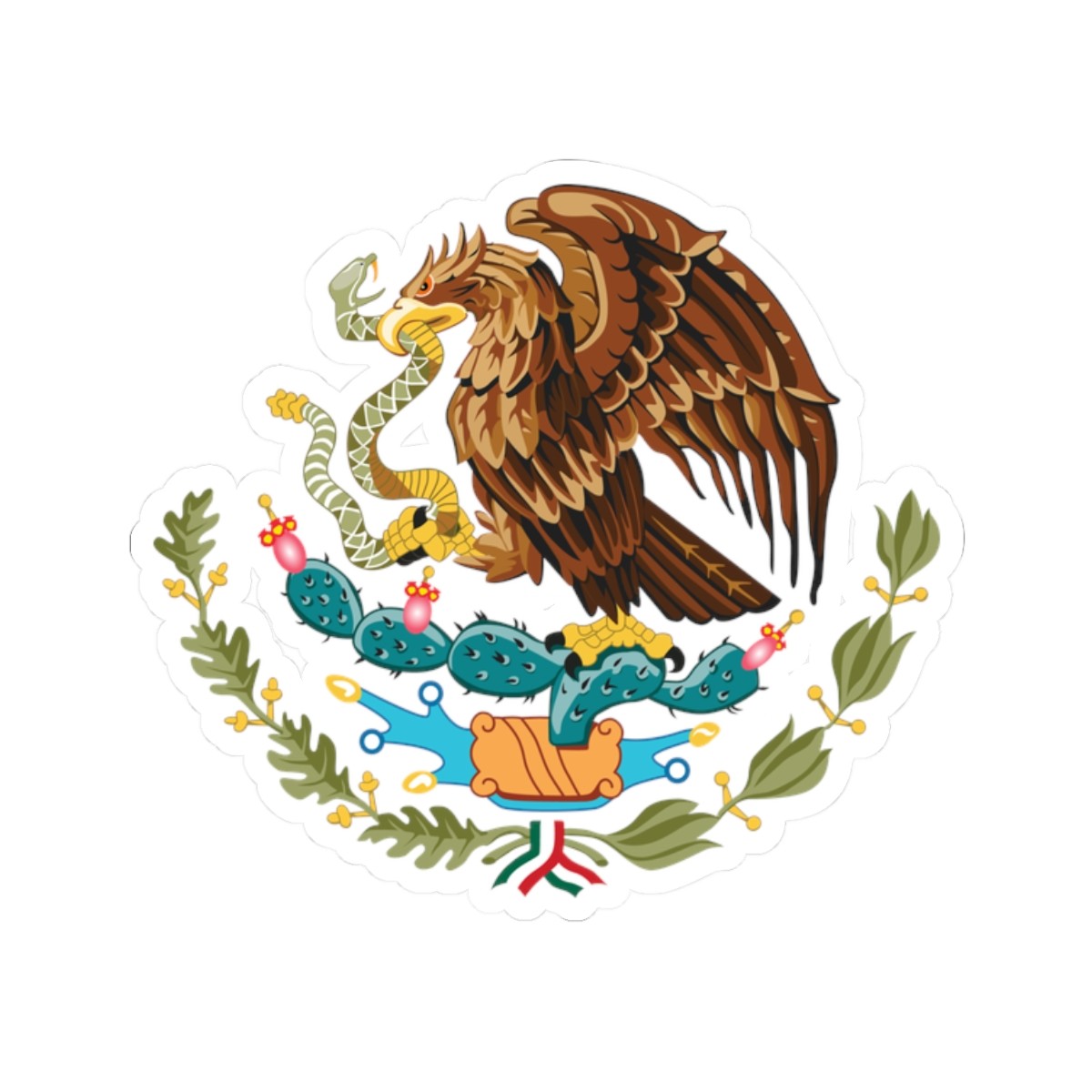Mexican Coat of Arms Stickers, Mexico Flag Decals, Latin American Laptop