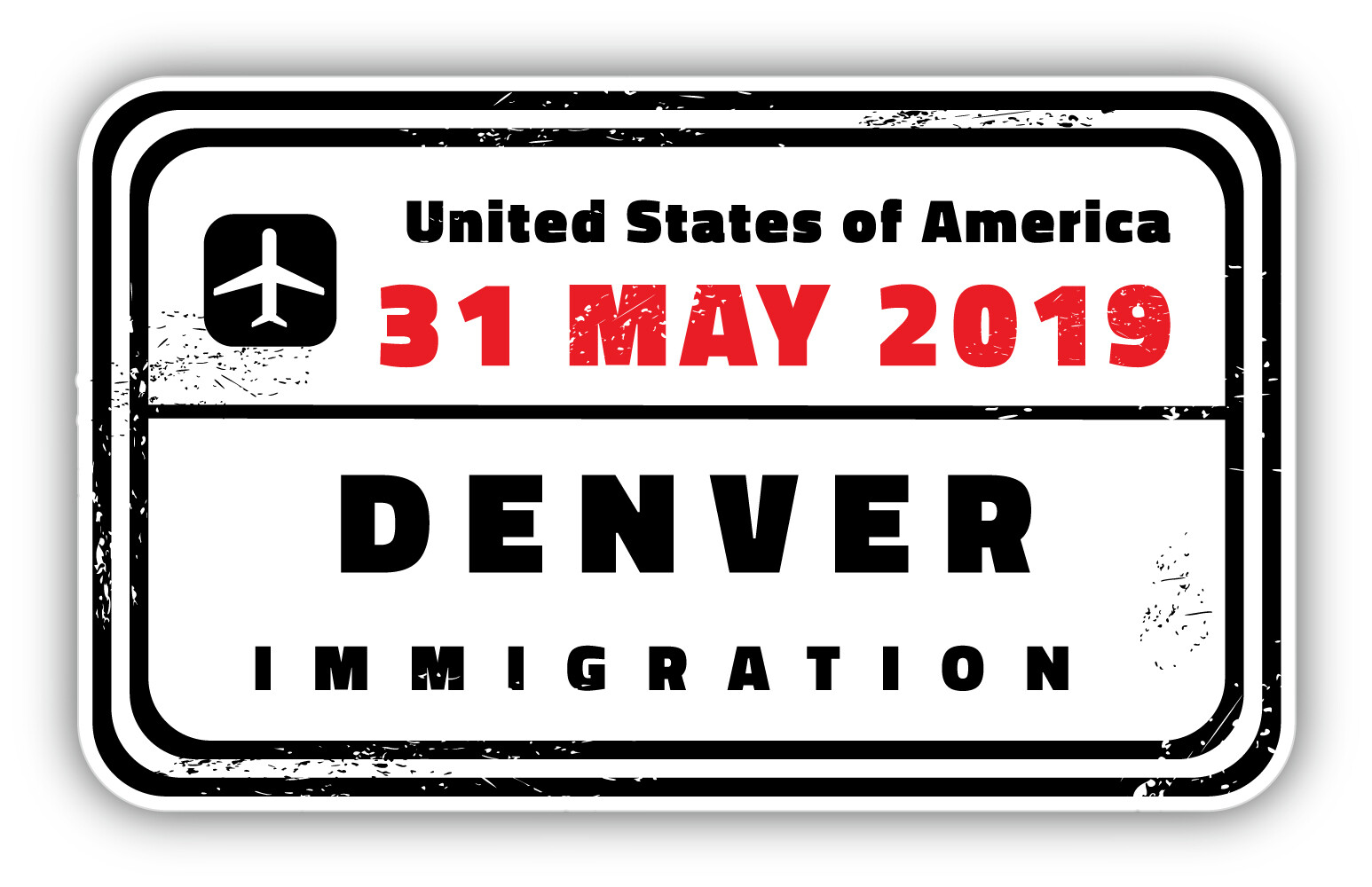 Denver City USA Retro Vintage Immigration Vinyl Sticker Bumper Decal