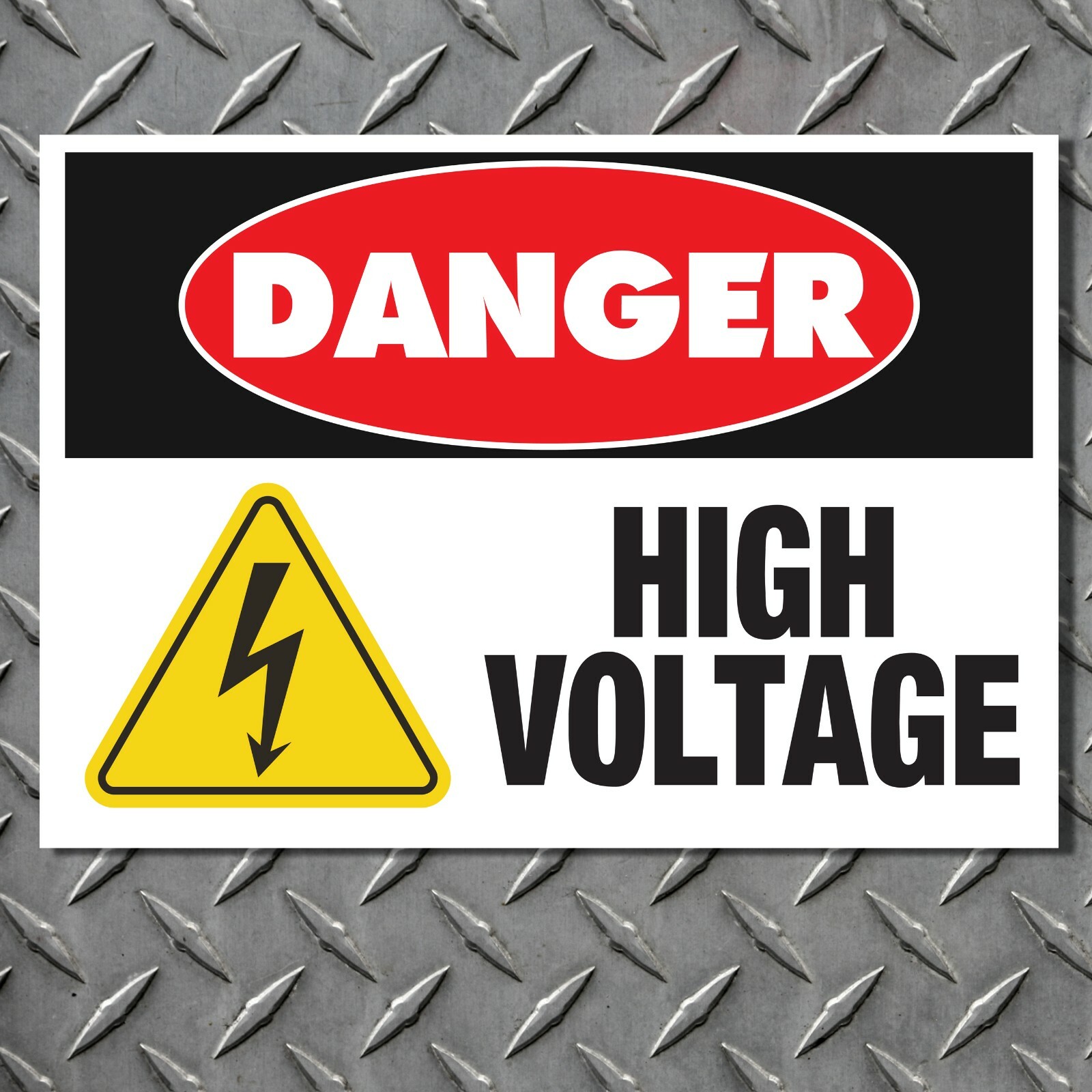 Danger High Voltage Sticker Safety OSHA Thick High Quality 6 mil Vinyl Decal