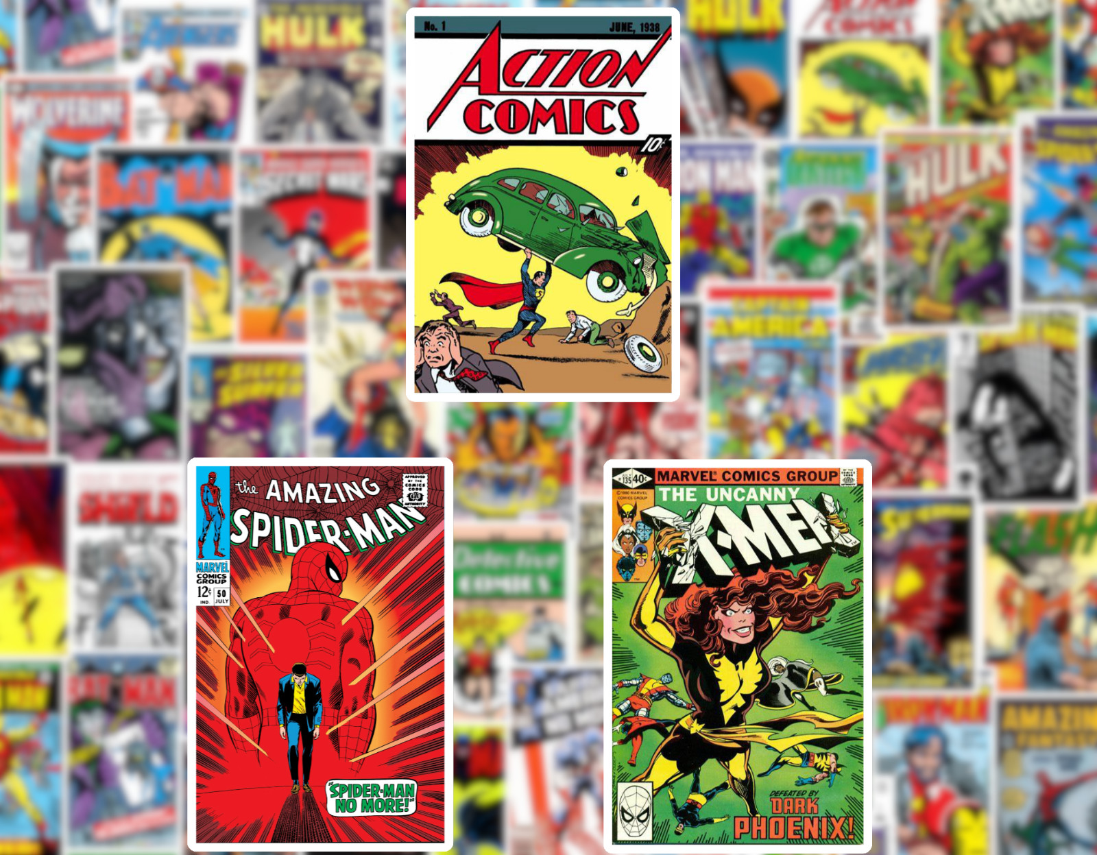 25/50 Comic Book Cover Sticker Pack – Waterproof Vinyl – Batman Spiderman