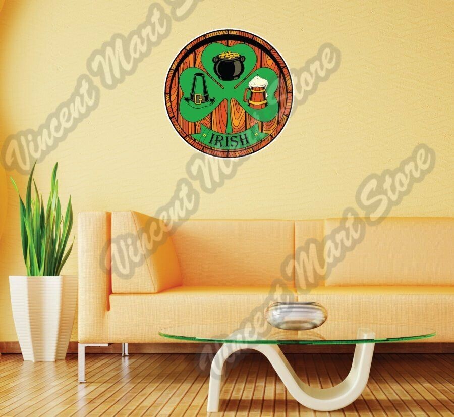 Irish Leprechaun St. Patrick Ireland Wall Sticker Room Interior Decor 22″X22″