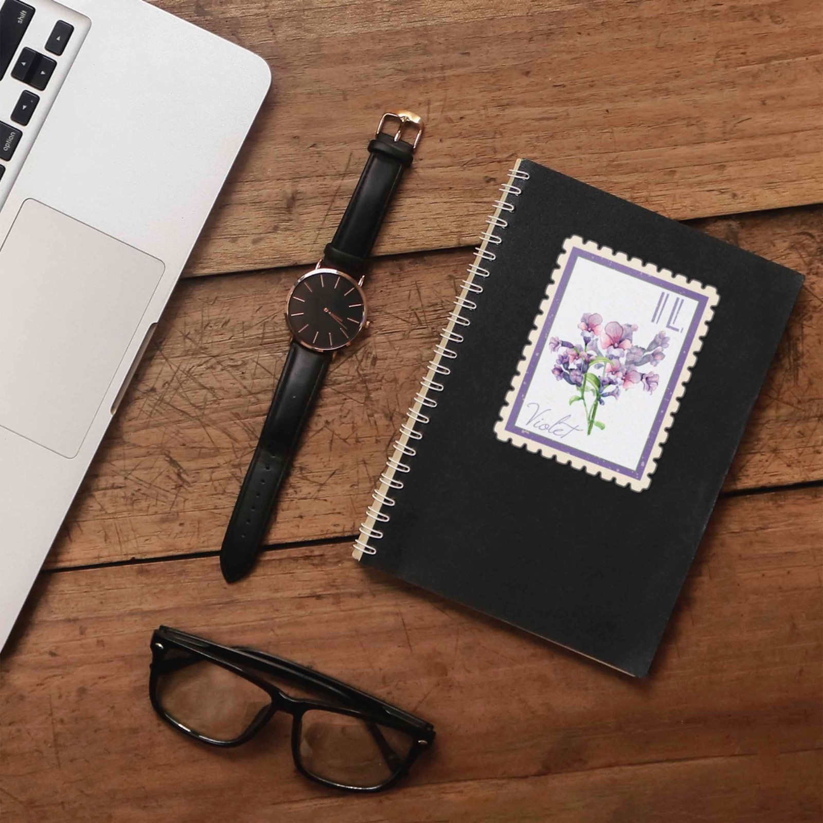 Illinois State Flower Violet Sticker – IL Vintage Stamp Decal for Laptop
