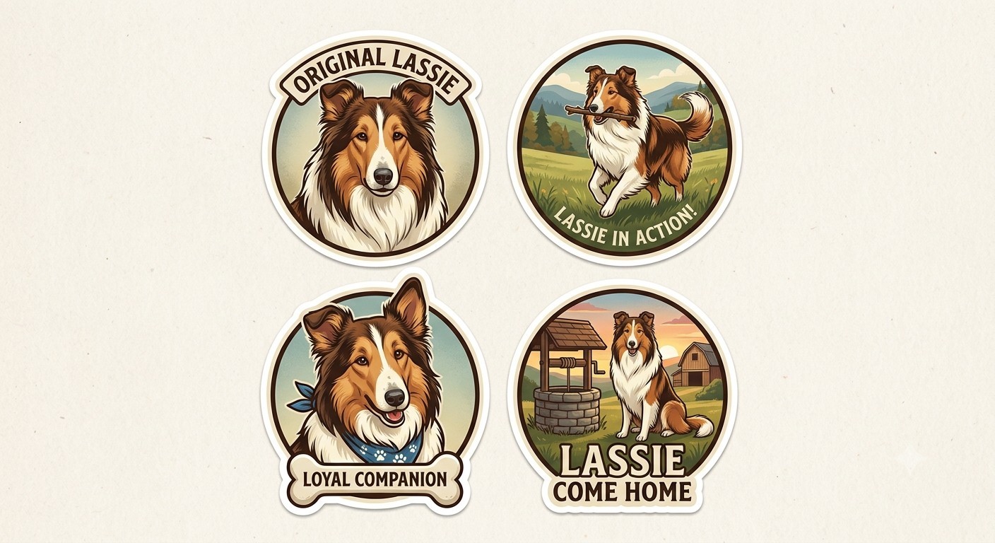 4 Pcs Lassie Decal Stickers Phone Laptop Pick A Set