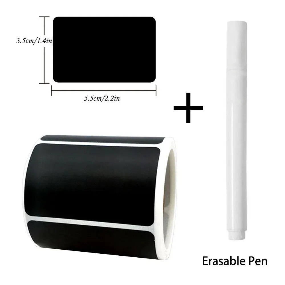 120Pcs/Roll 3 Styles Removable Blackboard Stickers with Erasable Pen Waterproof