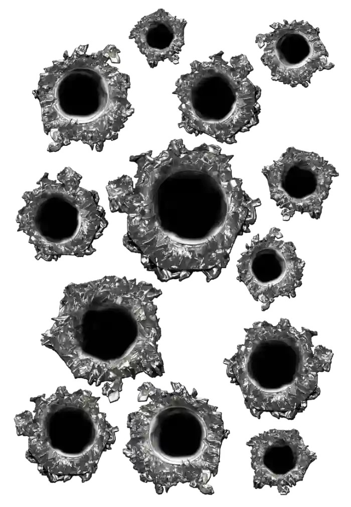 Wall Decal Realistic Bullet Holes Sticker Sheet Assorted Bullet Hole Stickers